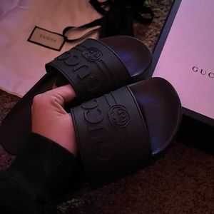 Gucci women’s black slides size 5.5